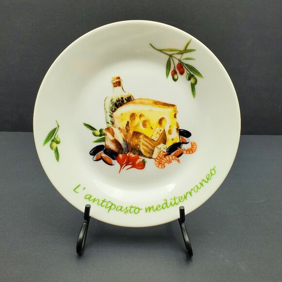 I. Godinger & Co. L'Antipasto Mediterraneo Appetizer Dessert Salad Plates - Picture 4 of 7